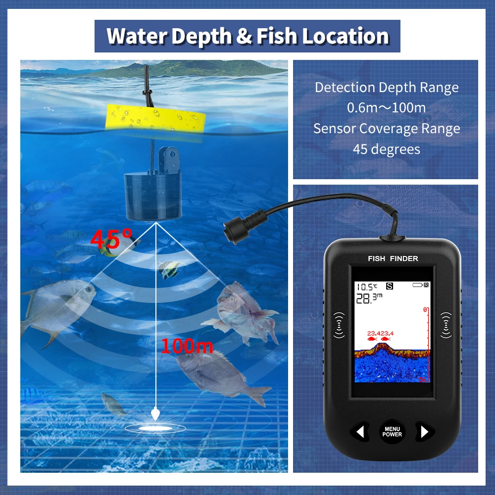 Erchang XF03 Fish Finders 45 D - đánh giá và giá Fishing Depth Finder